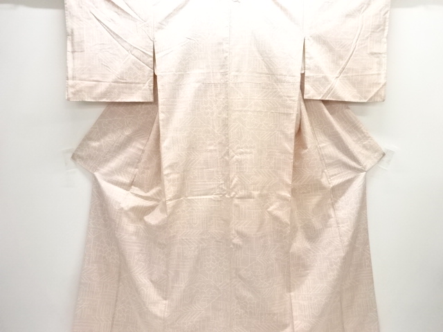 JAPANESE KIMONO / ANTIQUE KIMONO / SILK / TOKAMACHI TSUMUGI / WOVEN ABSTRACT PATTERN